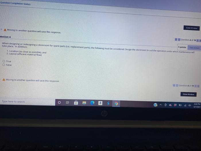 Question Completion Status Cone Wine A Moving to