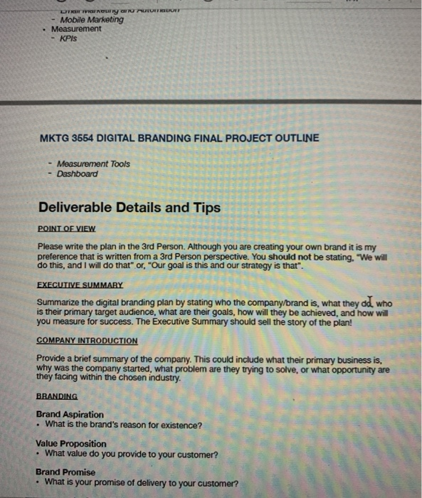 Final Project Scope DEVELOP A COMPREHENSIVE