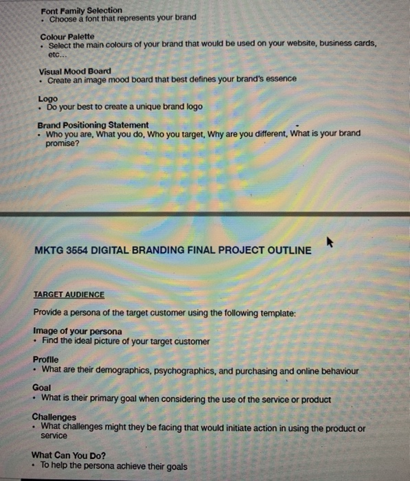 Final Project Scope DEVELOP A COMPREHENSIVE