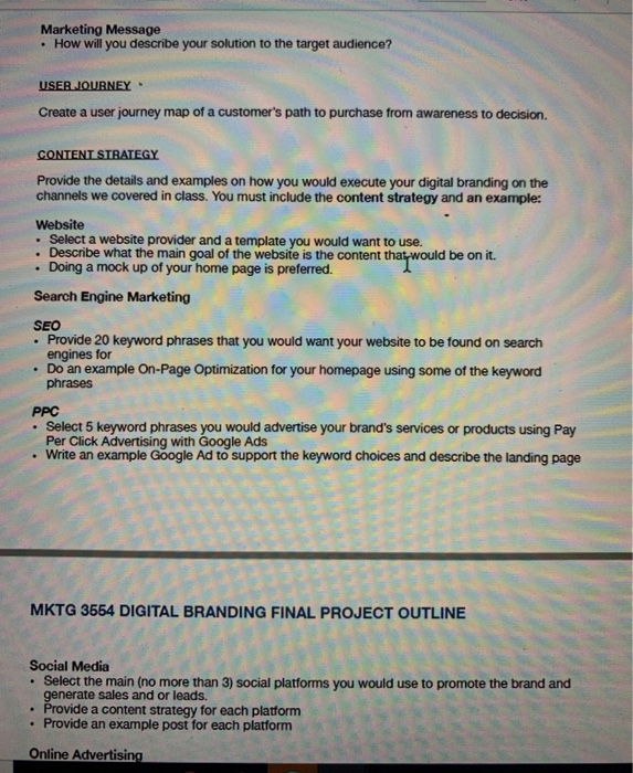 Final Project Scope DEVELOP A COMPREHENSIVE