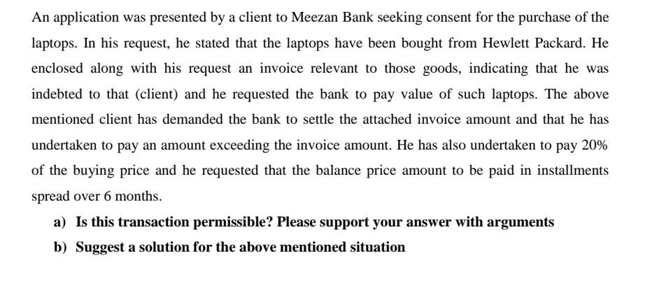 Subject : Islamic law An application was