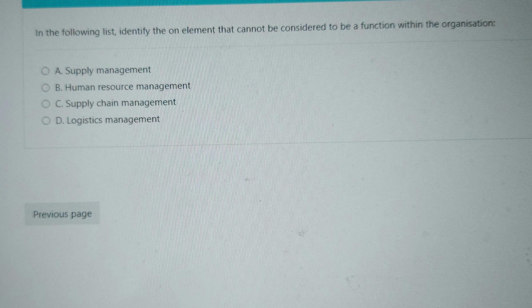 In the following list, identify the on element