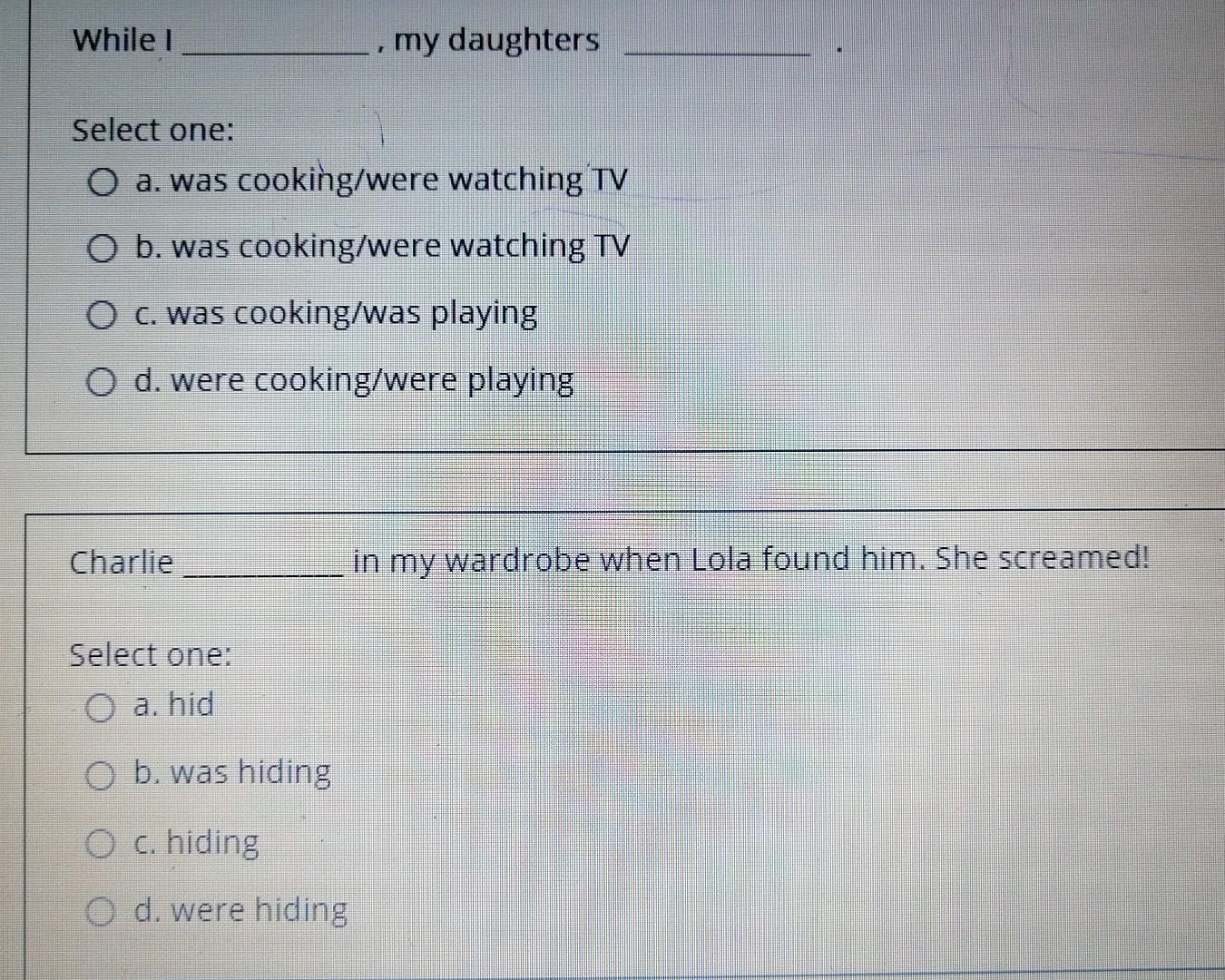 Just the answer without explain please. While my