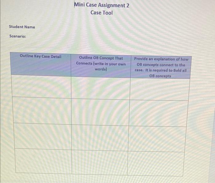 Steps 1. Download the case tool from the course