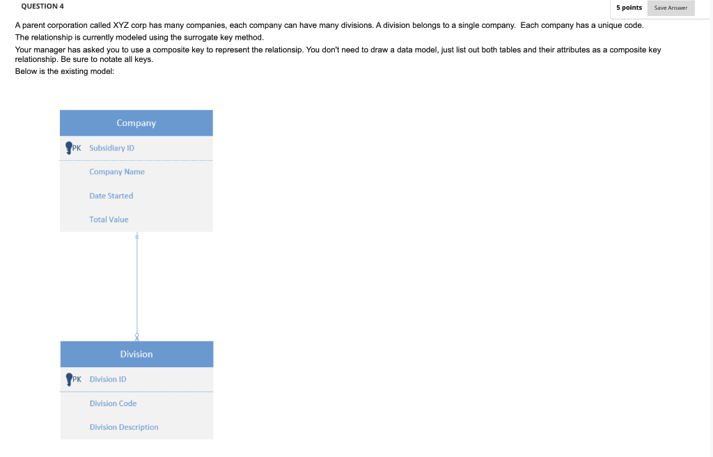 QUESTION 4 5 points Save Answer A parent