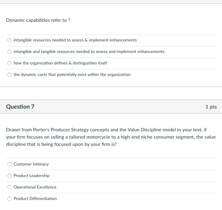 Dynamic capabilities refer to ? intangible