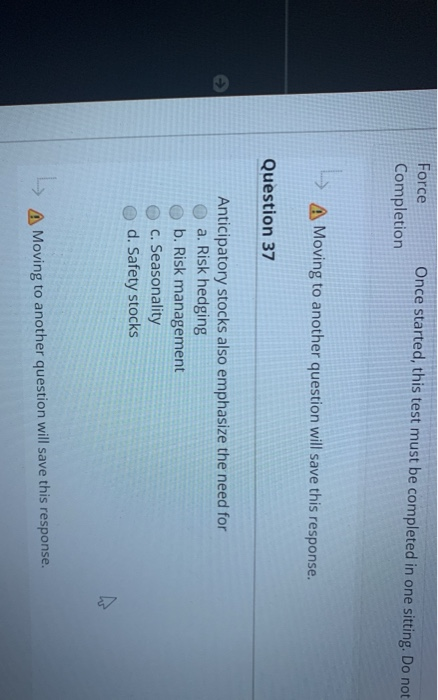 Force Completion Once started, this test must be