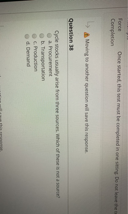 Force Completion Once started, this test must be