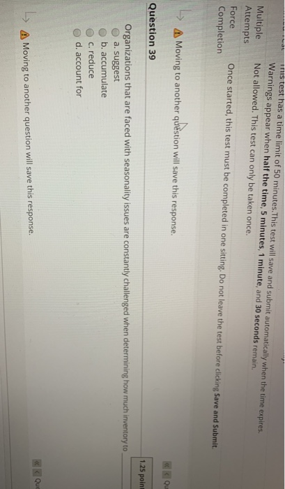 Force Completion Once started, this test must be