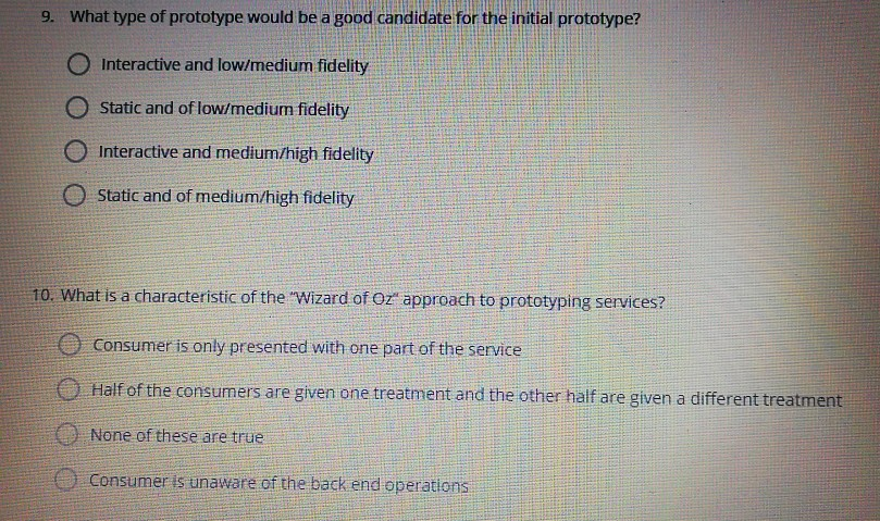 9. What type of prototype would be a good