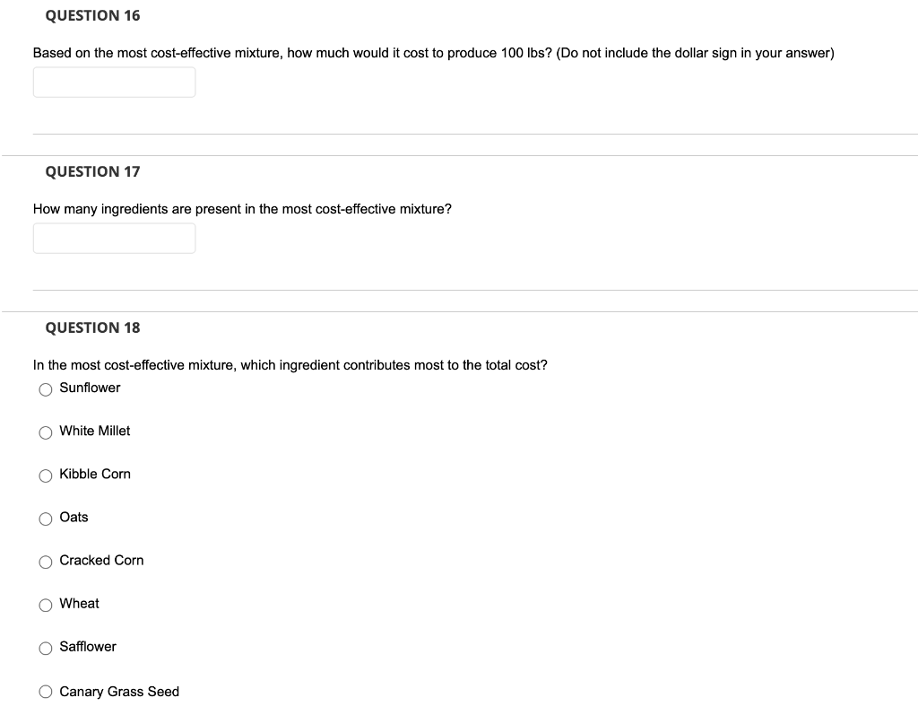 Q3 (15 points): - The Blanton Seed Company