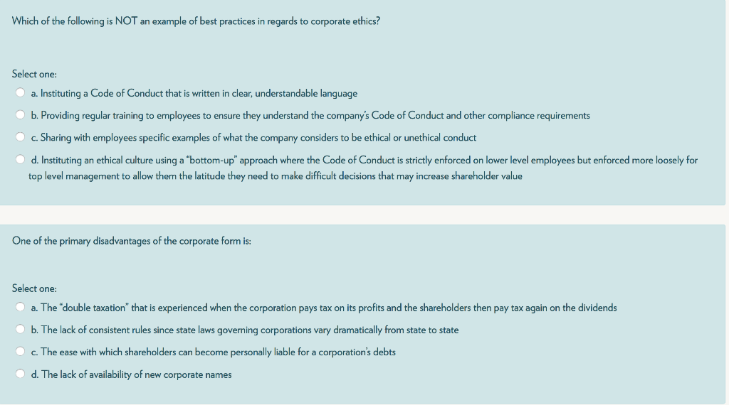 Which of the following is NOT an example of best