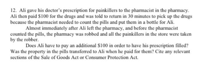 *Legal Aspects of Business 12. Ali gave his