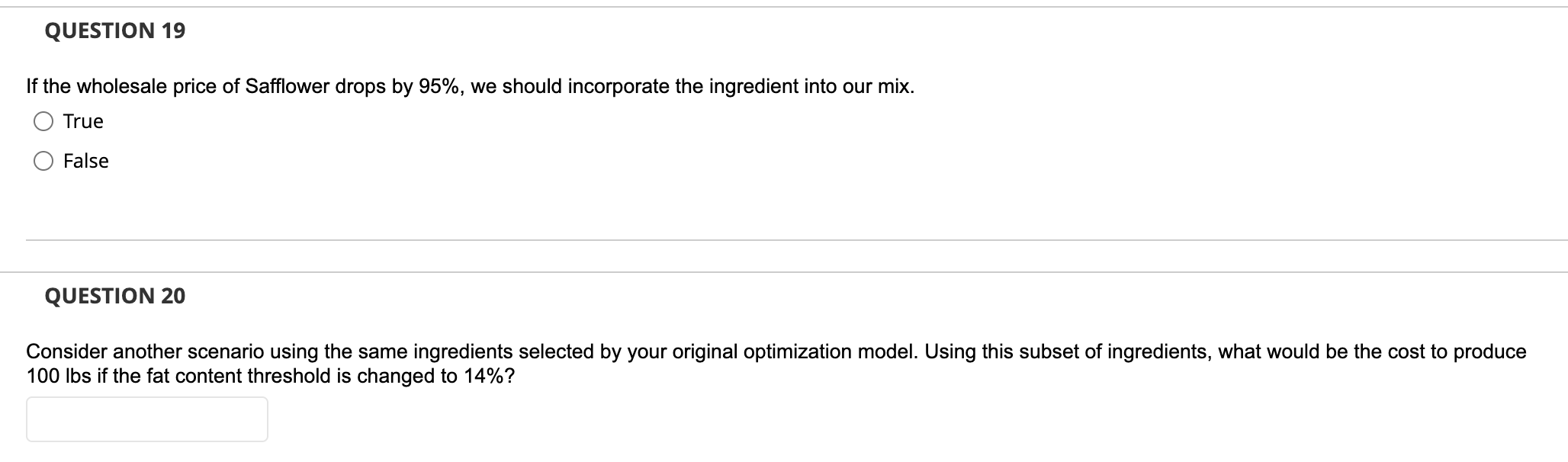 Q3 (15 points): - The Blanton Seed Company