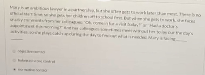 Mary is an ambitious lawyer in a partnership, but