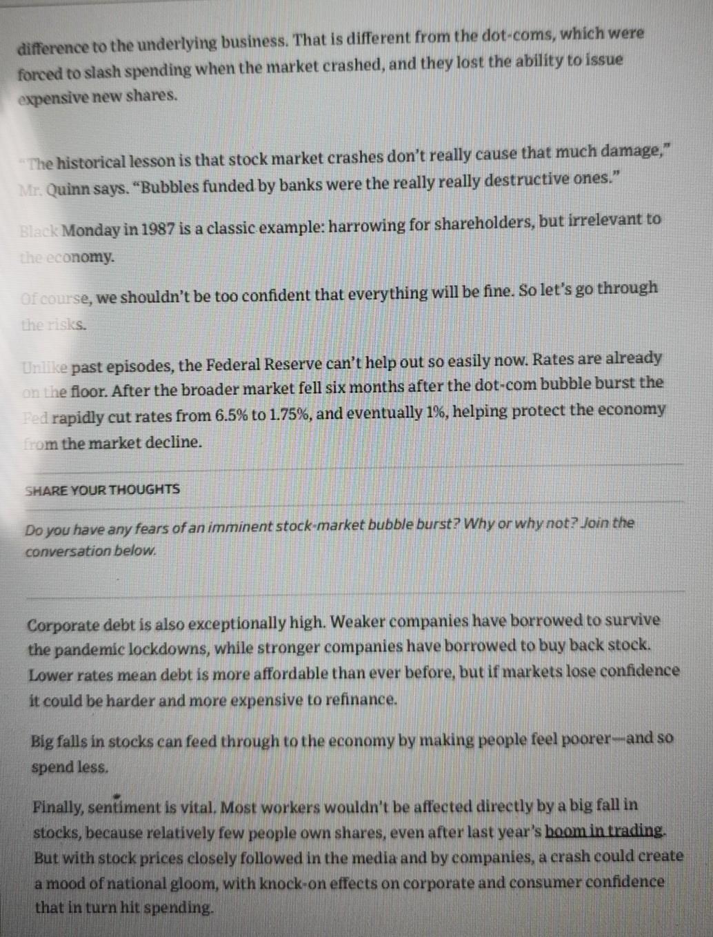 analysis this article for me. If Tesla Bubble