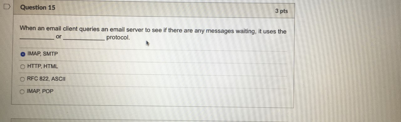 please answer question 15 Question 15 3 pts When