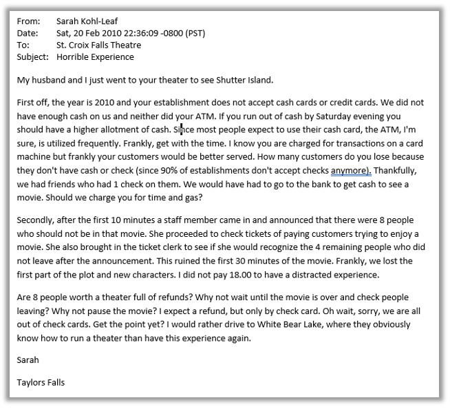 You are the manager of a small movie theater