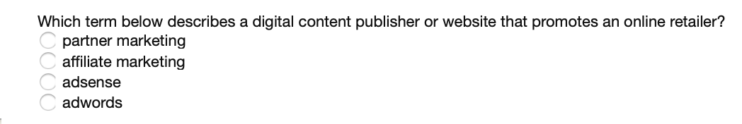 Which term below describes a digital content