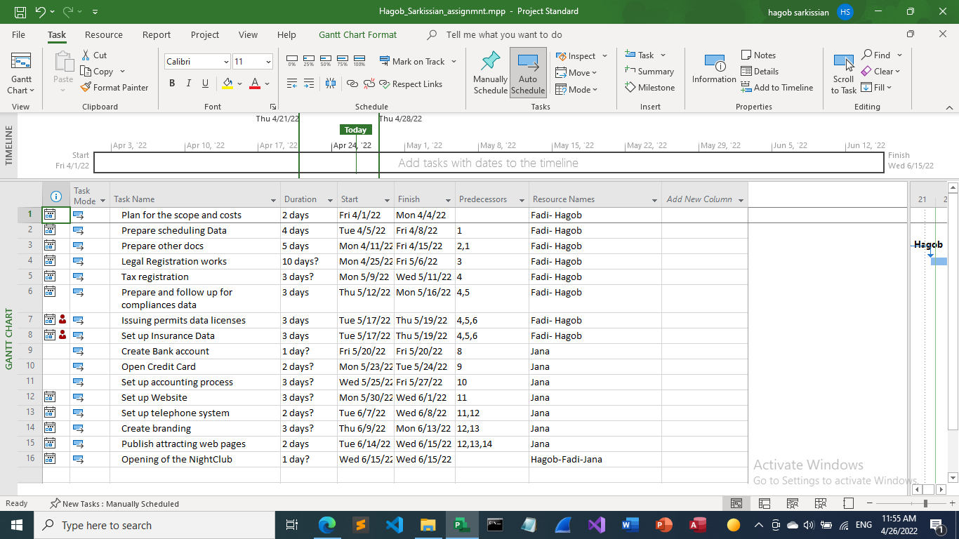 a) Draw the Pert Chart. b) List all available