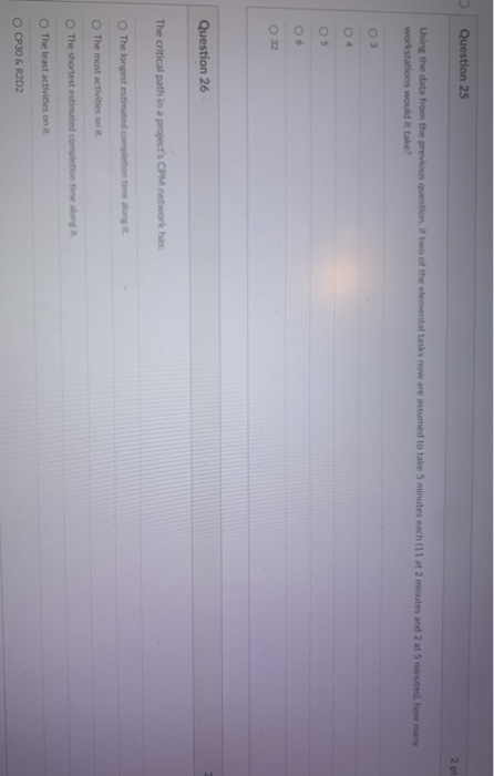 Question 25 2 pl Using the data from the previous