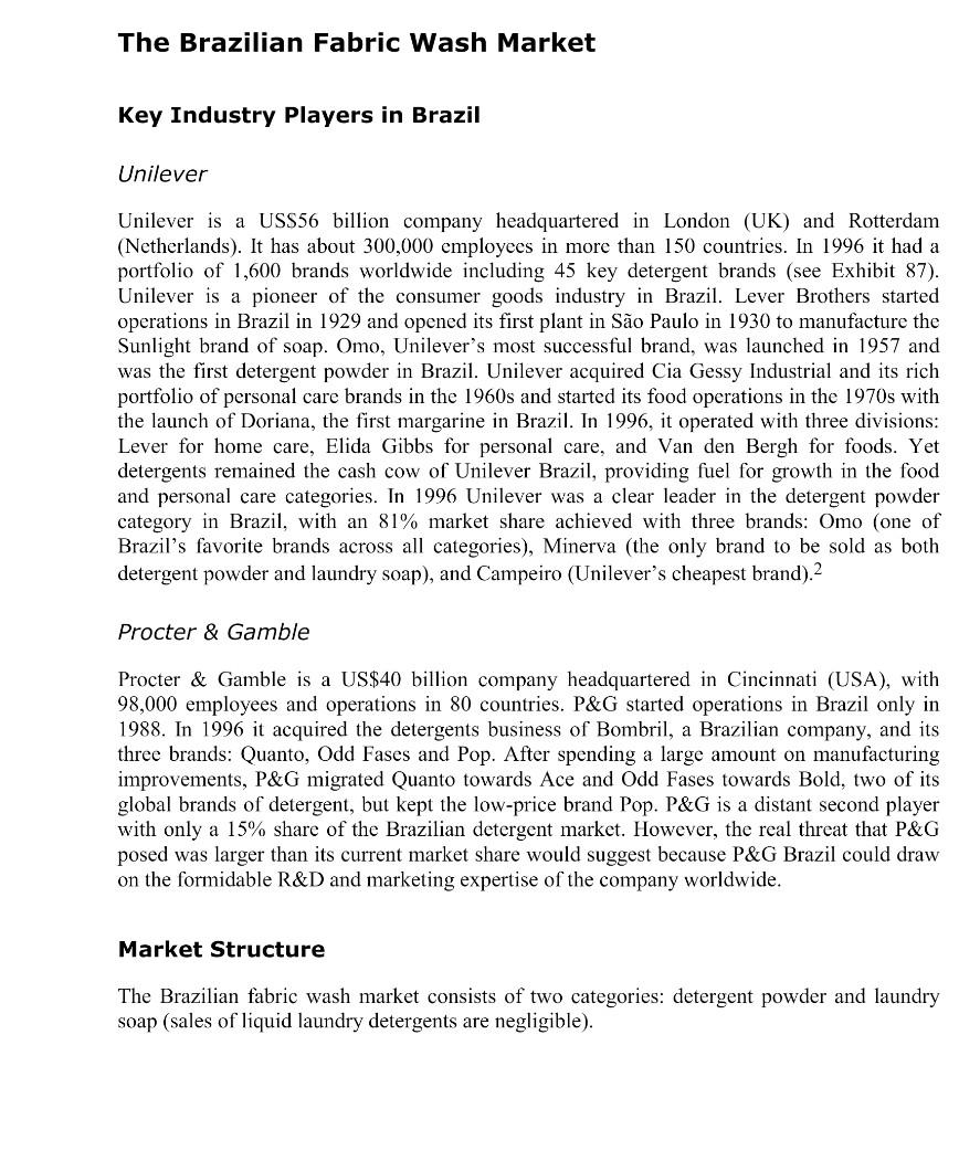 Q. What attributes should Unilever take into