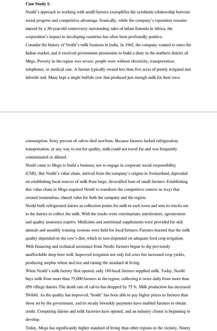 Case Study 1: Nestl's approach to working with