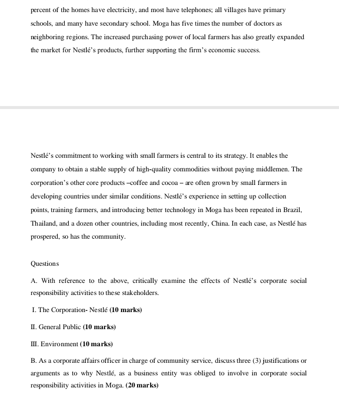 Case Study 1: Nestl's approach to working with