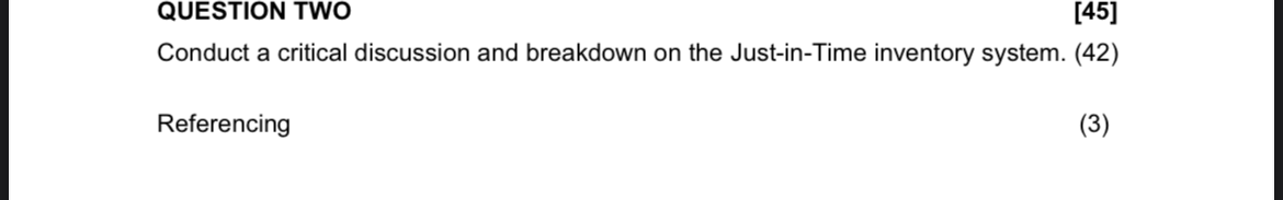QUESTION TWO [45] Conduct a critical discussion