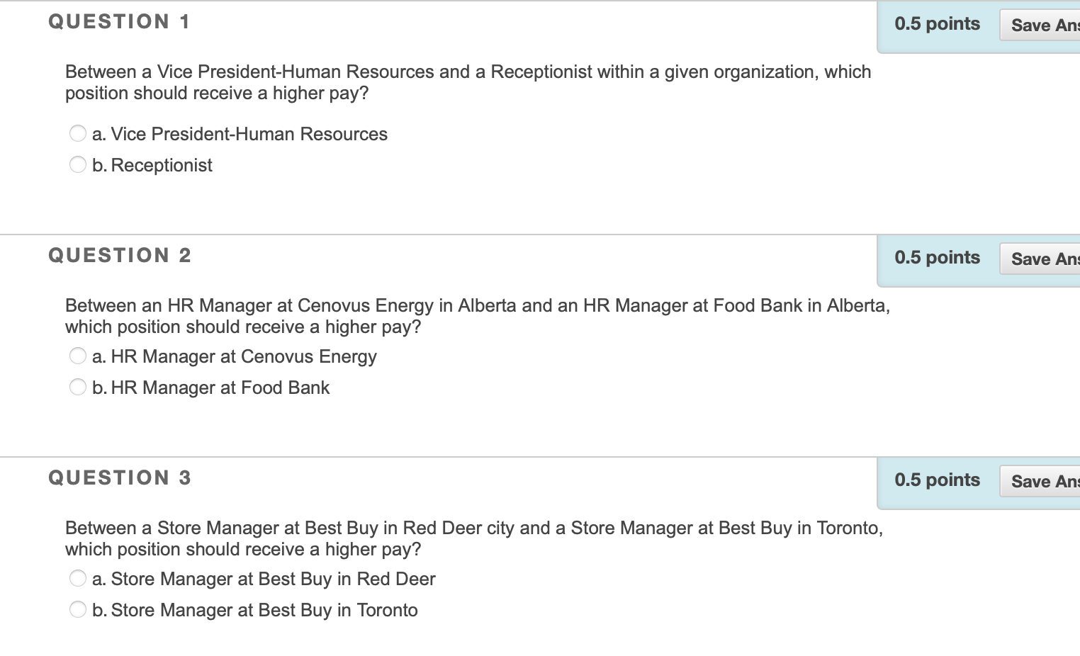 QUESTION 1 0.5 points Save Ans Between a Vice