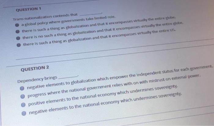 Contemporary global issues, POLI100 QUESTION 1
