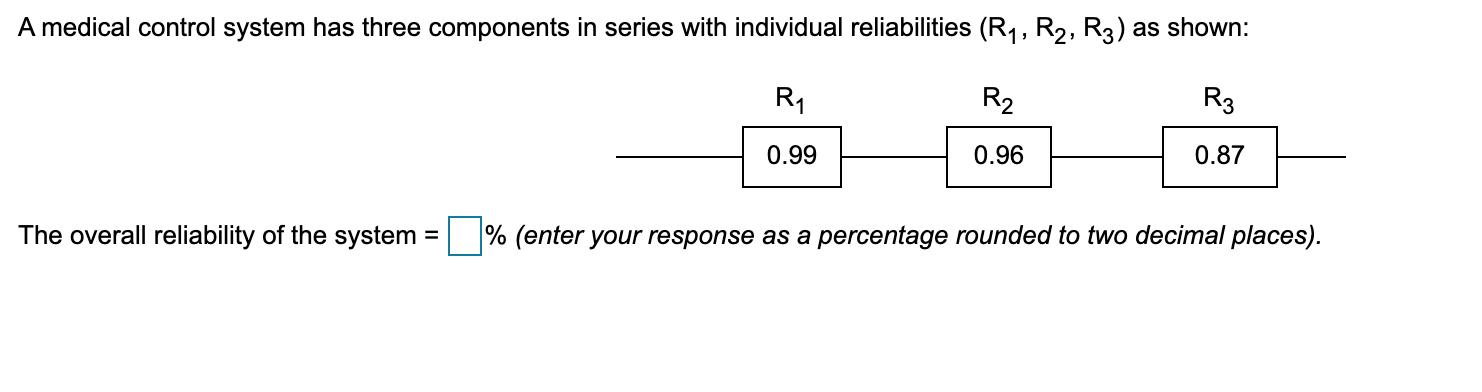 A medical control system has three components in