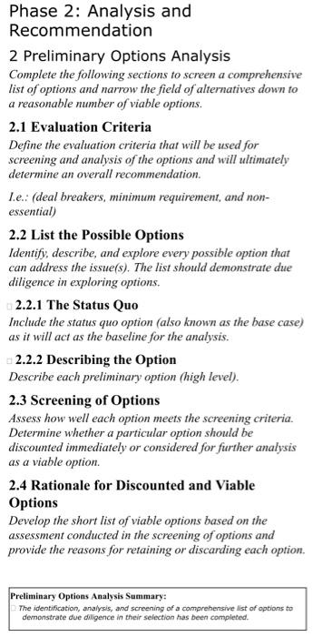 what is the Phase 2: Analysis and recommendation