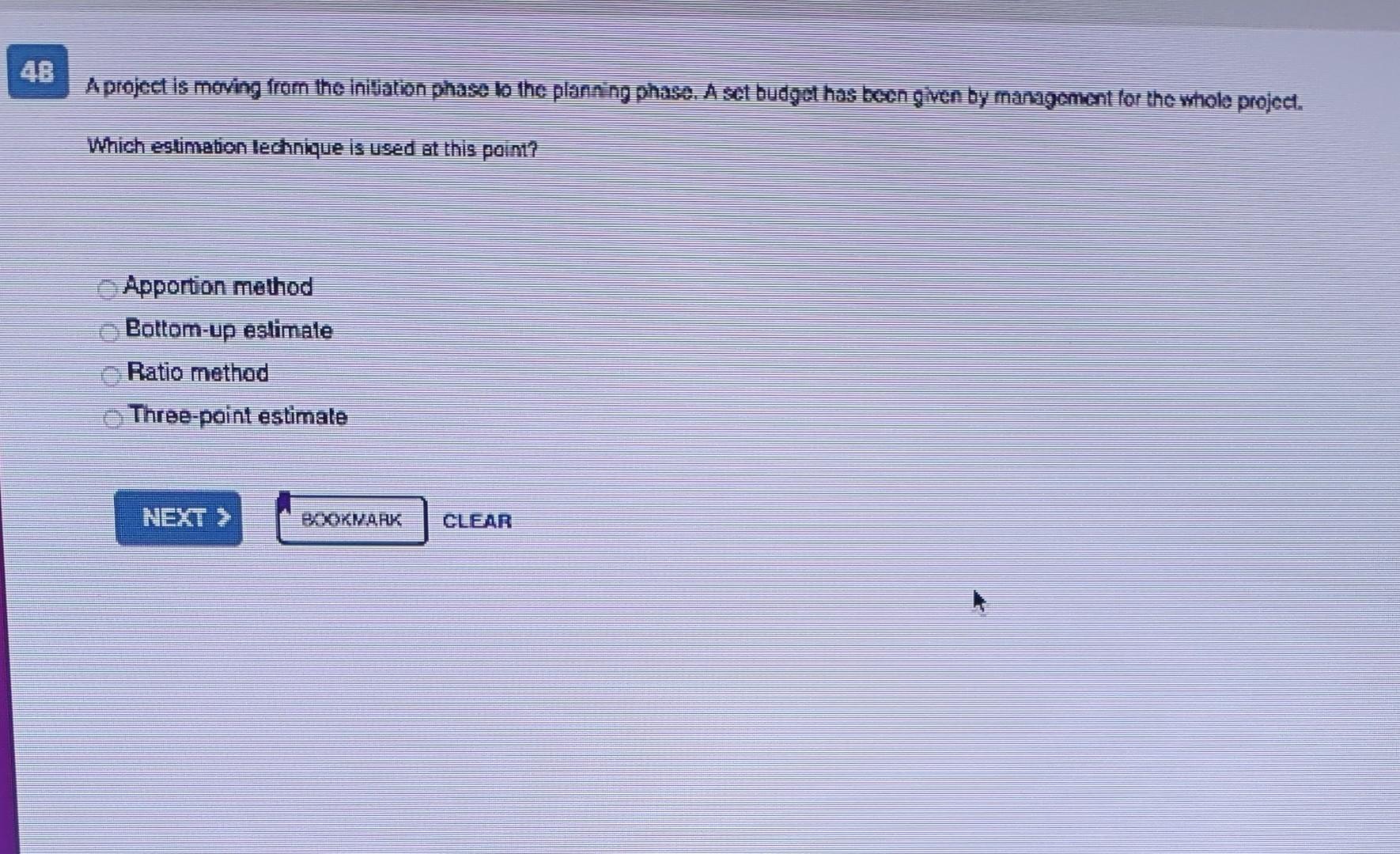 48 A project is moving from the initiation phase
