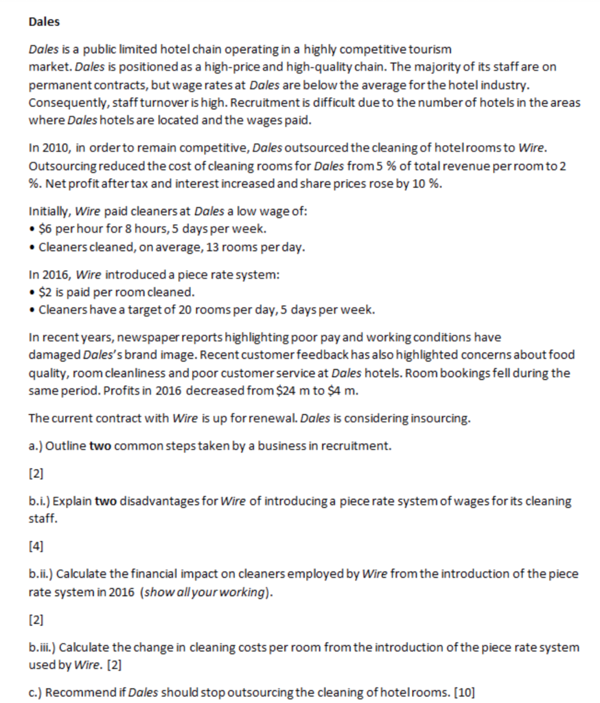 Dales Dales is a public limited hotel chain