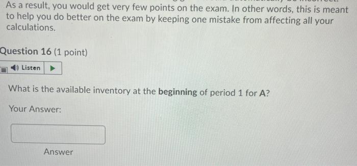 Use the following inventory information for the