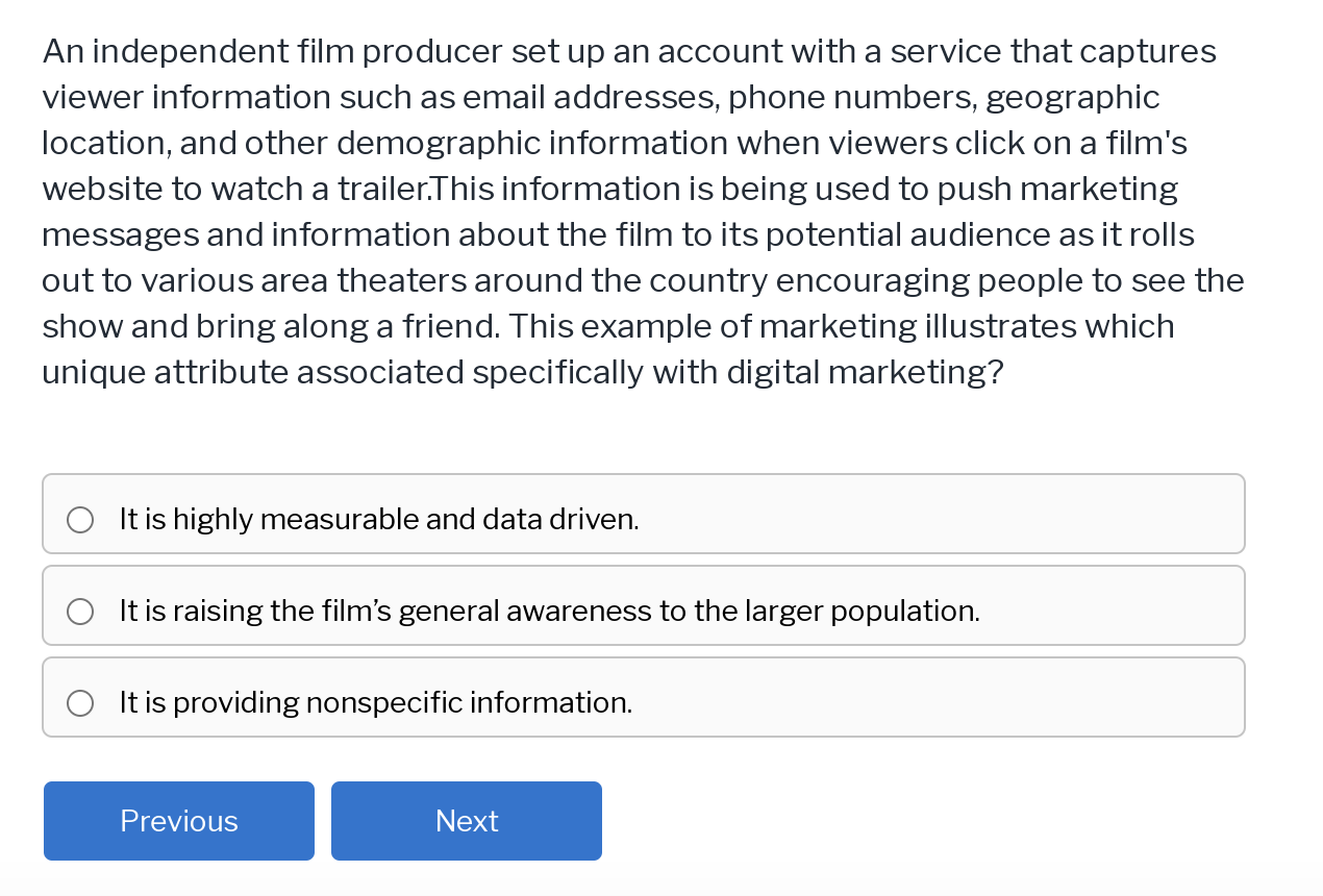 An independent film producer set up an account