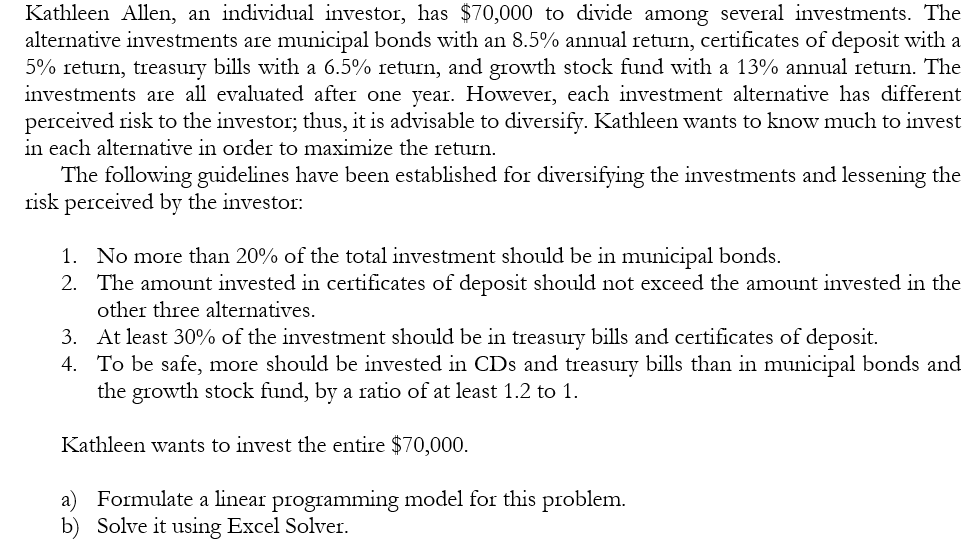 Kathleen Allen, an individual investor, has
