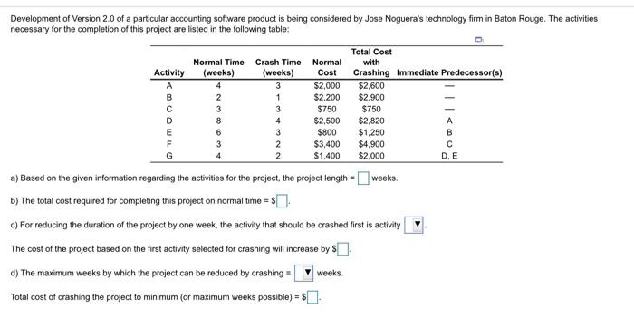 A B $2,200 4 2 3 8 6 3 4 3 1 3 4 3 2 Development