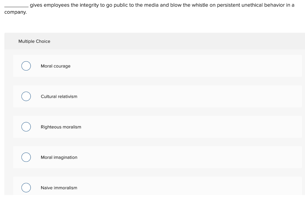 gives employees the integrity to go public to the