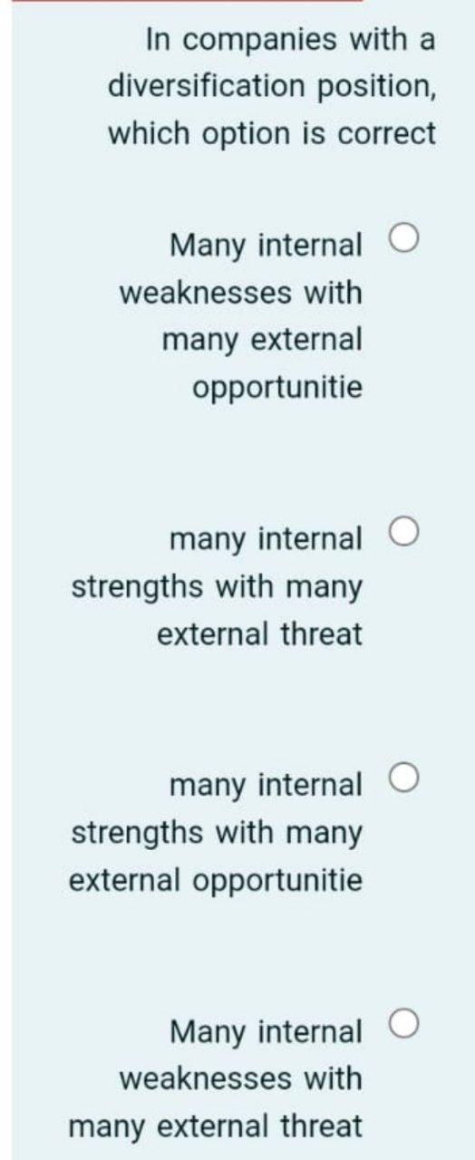 In companies with a diversification position,