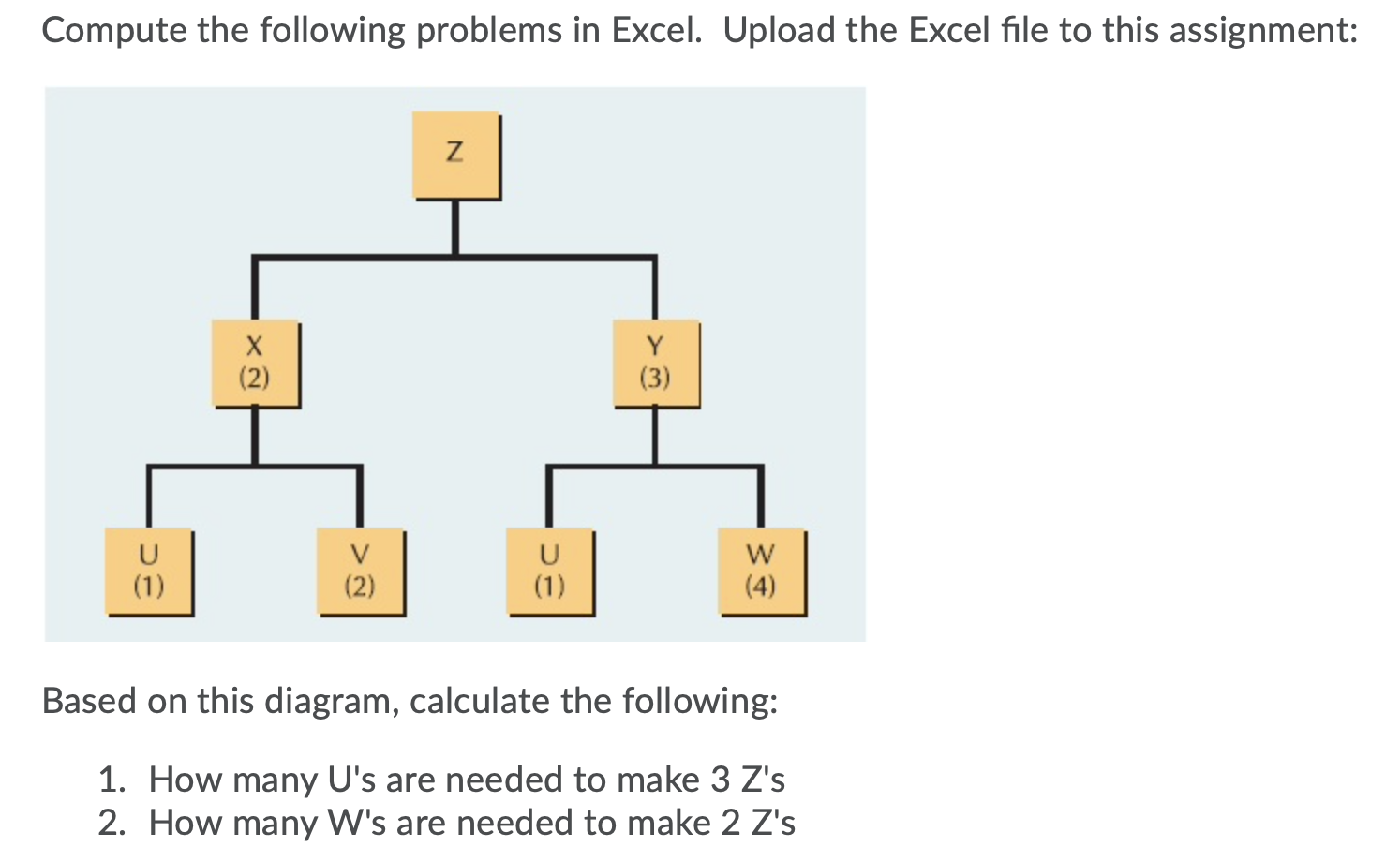 Compute the following problems in Excel. Upload