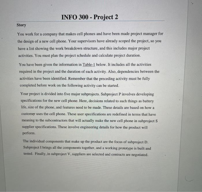 INFO 300 - Project 2 Story You work for a company
