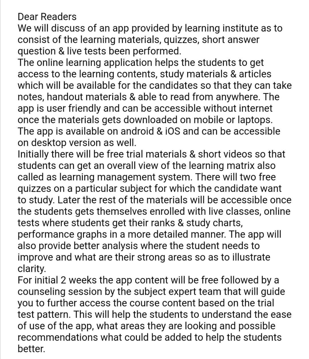 Discussion of the Criteria of