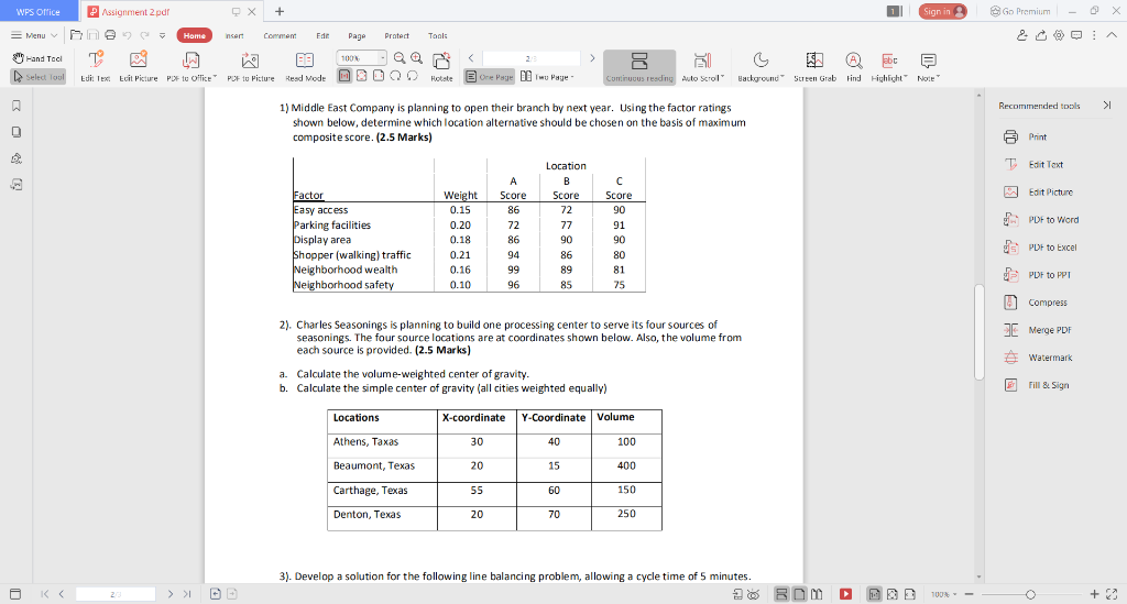 WPS Office Assignment 2 od + Sign in Go Premium =