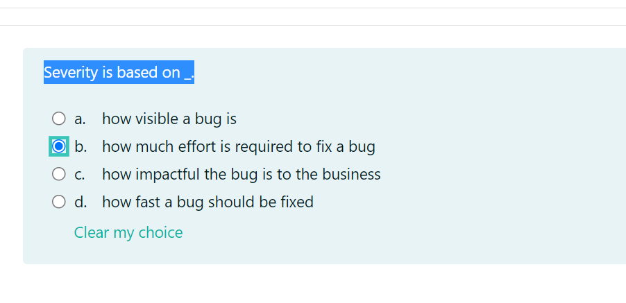 1. A test plan is created for each feature ( true
