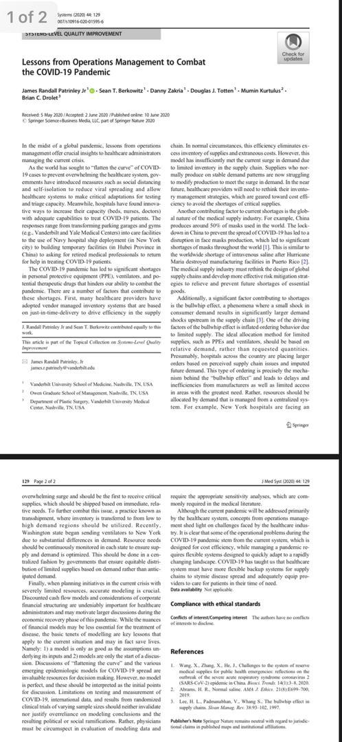 Student are required to write an ARTICLE REVIEW