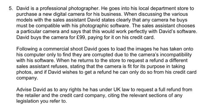 answer has to be 900-100 words. 5. David is a