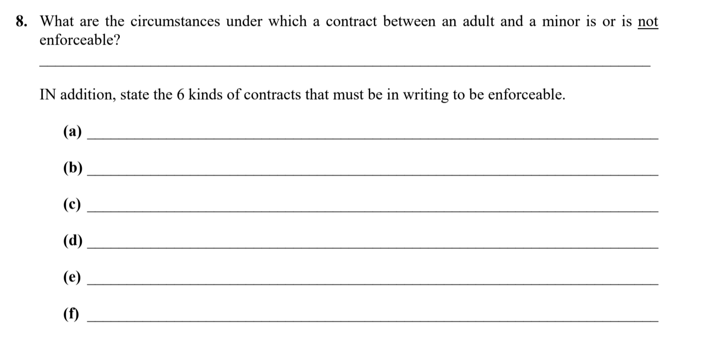 8. What are the circumstances under which a