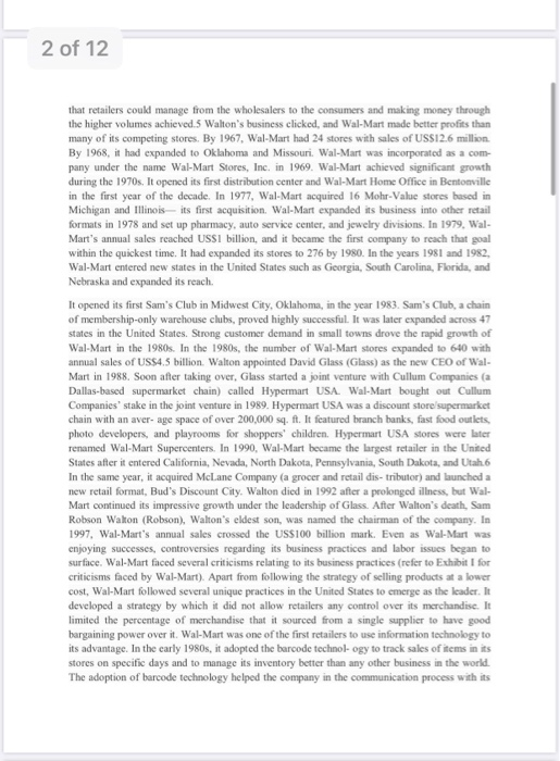 Based on the case study (Wal-Mart in Africa) i